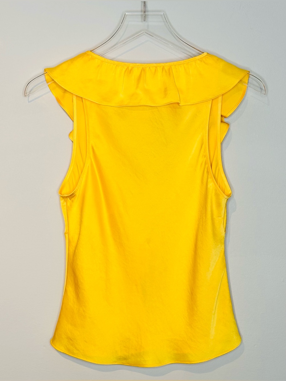 Aritzia Wilfred Tonka Yellow Satin Tie-Front Blouse Shirt Top - Picture 5 of 14